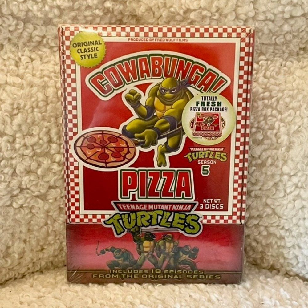 Teenage Mutant Ninja Turtles Season 5 DVD (3-disc boxed set) pizza box design